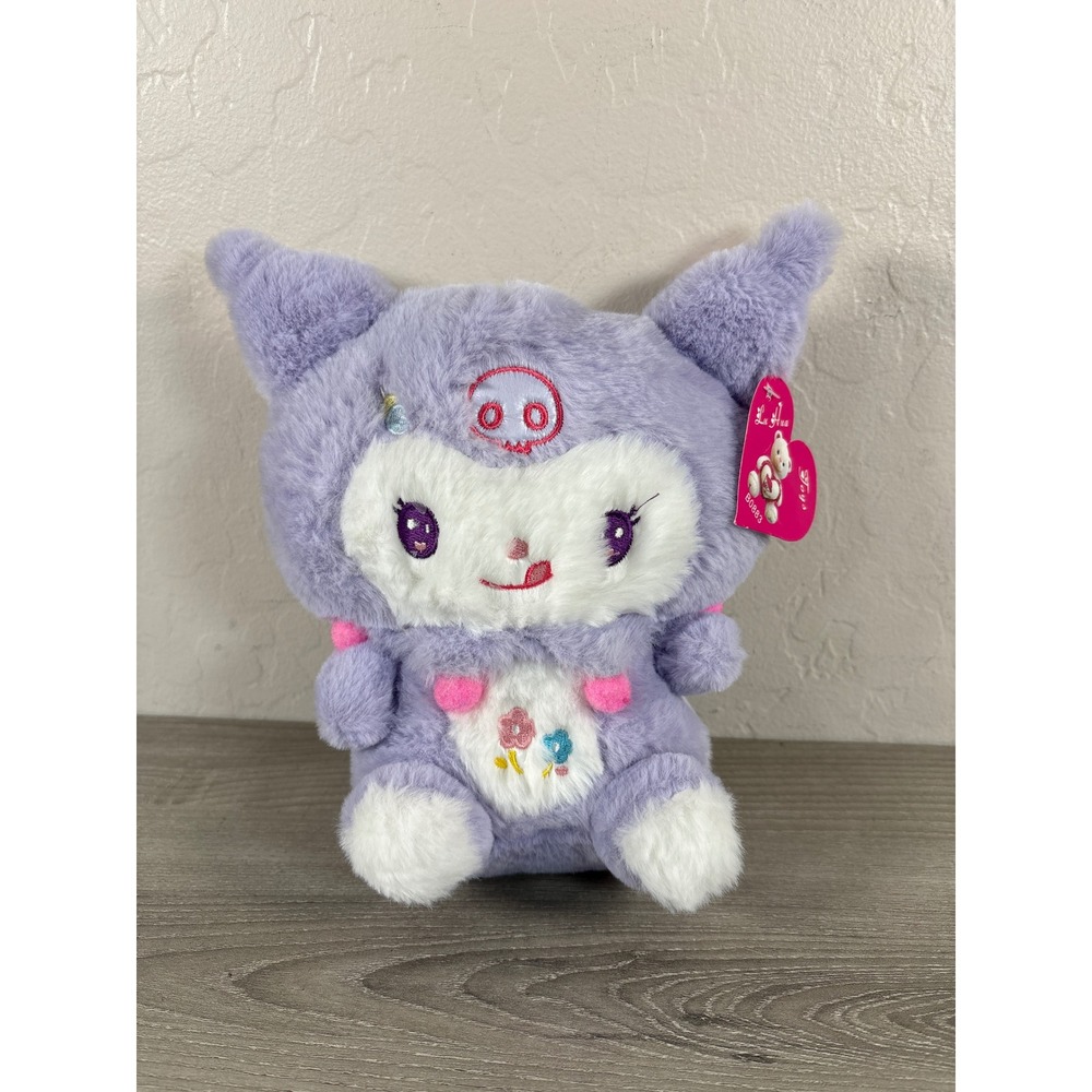 Lu Hua Toys Purple Kawaii Plush Character Embroidered Skull Floral B0883 9 Inch